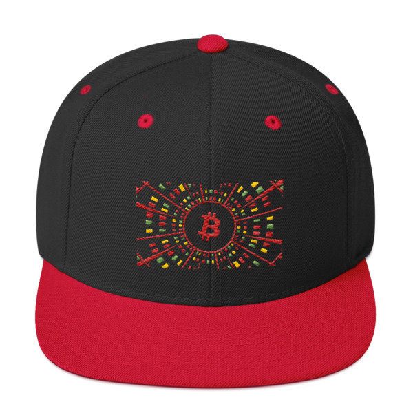 BITCOIN at HYPER SPEED - (SNAPBACK HAT), Color: Black/ Red