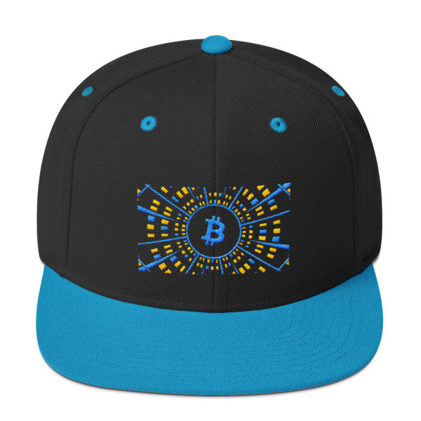 BITCOIN at HYPER SPEED - (SNAPBACK HAT), Color: Black/ Teal