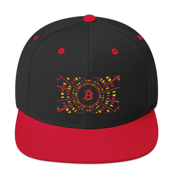 BITCOIN at HYPER SPEED - (SNAPBACK HAT), Color: Black/ Red