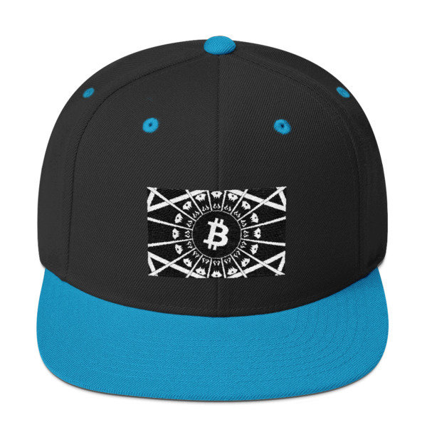 BITCOIN in the GLOW - (SNAPBACK HAT), Color: Black/ Teal