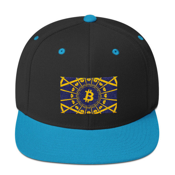 BITCOIN in the GLOW - (SNAPBACK HAT), Color: Black/ Teal