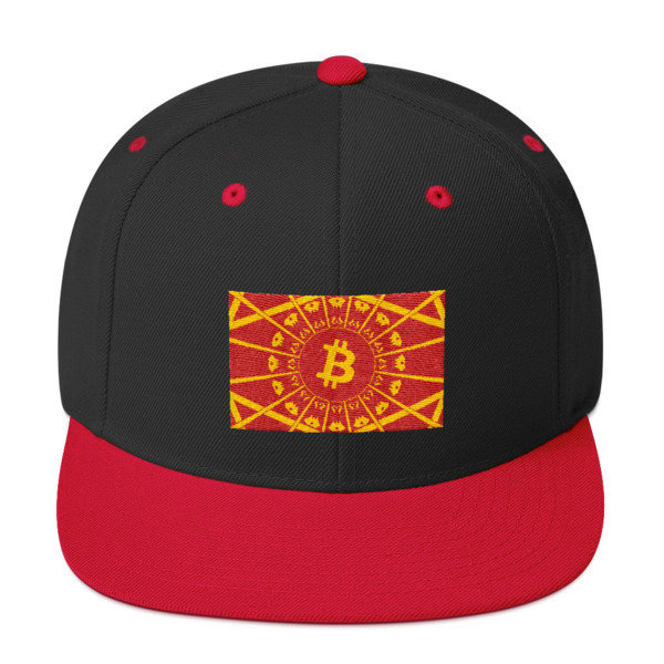 BITCOIN in the GLOW - (SNAPBACK HAT), Color: Black/ Red