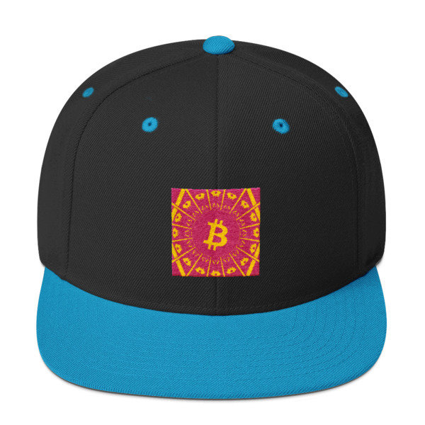 BITCOIN in the GLOW - (SNAPBACK HAT), Color: Black/ Teal