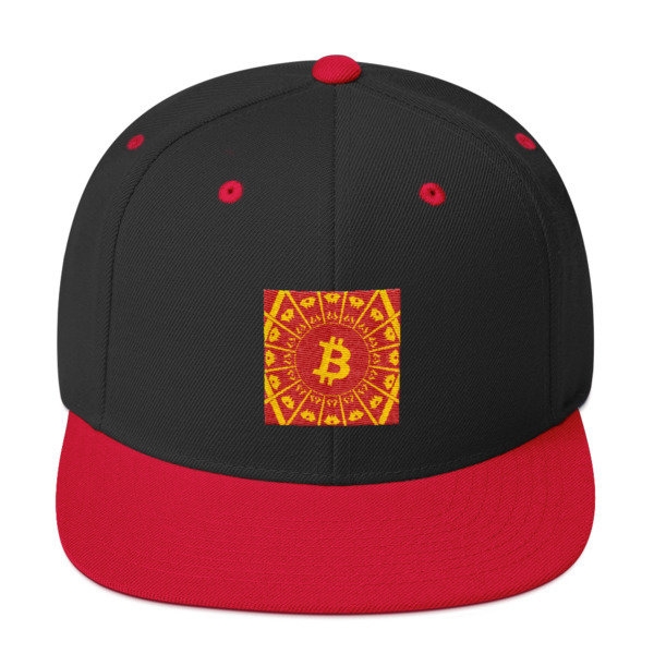 BITCOIN in the GLOW - (SNAPBACK HAT), Color: Black/ Red