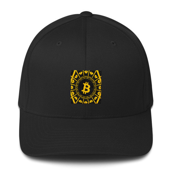 BITCOIN in the GLOW - (FLEXFIT CAP), Color: Black, Size: S/M