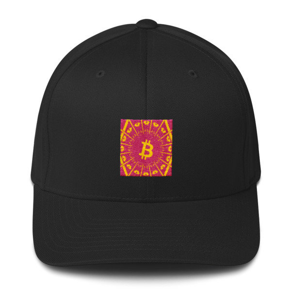 BITCOIN in the GLOW - (FLEXFIT CAP), Color: Black, Size: S/M