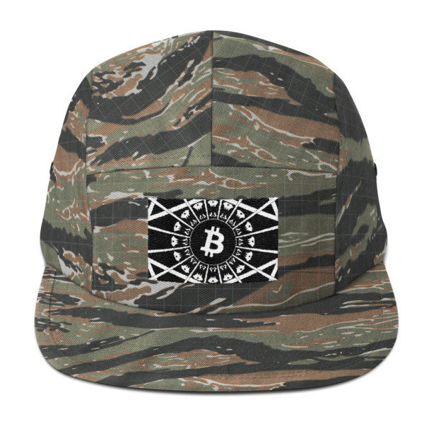 BITCOIN in the GLOW - (FIVE PANEL CAP), Color: Green Tiger Camo