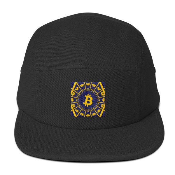 BITCOIN in the GLOW - (FIVE PANEL CAP), Color: Black