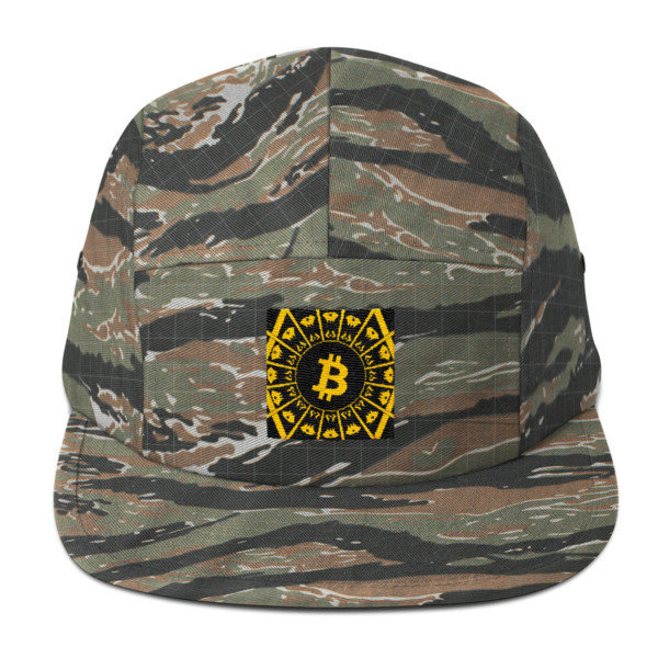 BITCOIN in the GLOW - (FIVE PANEL CAP), Color: Green Tiger Camo