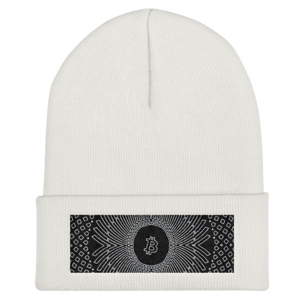BITCOIN in GRIM DARKNESS - (BEANIE), Color: White