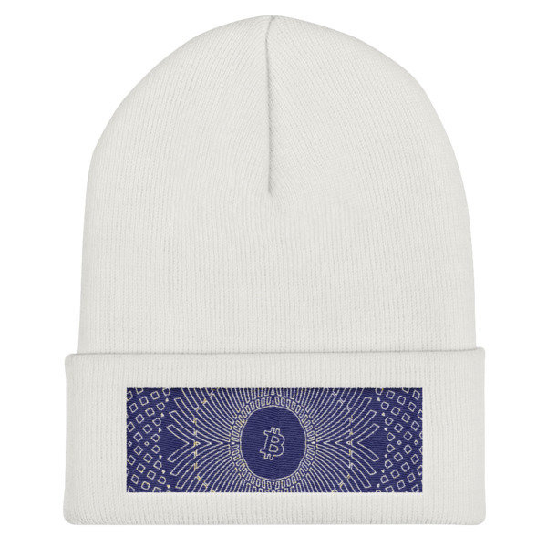 BITCOIN in GRIM DARKNESS - (BEANIE), Color: White