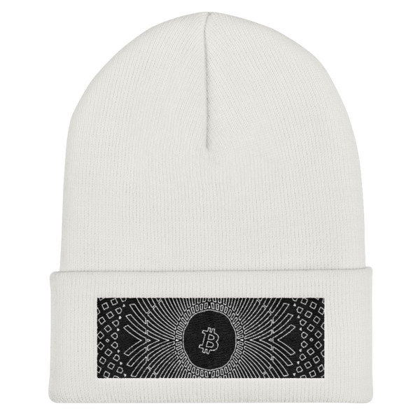BITCOIN in GRIM DARKNESS - (BEANIE), Color: White