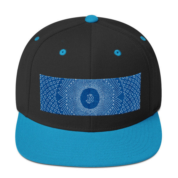 BITCOIN in GRIM DARKNESS - (SNAPBACK HAT), Color: Black/ Teal