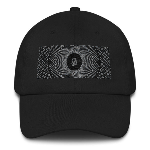 BITCOIN in GRIM DARKNESS - (DAD HAT), Color: Black