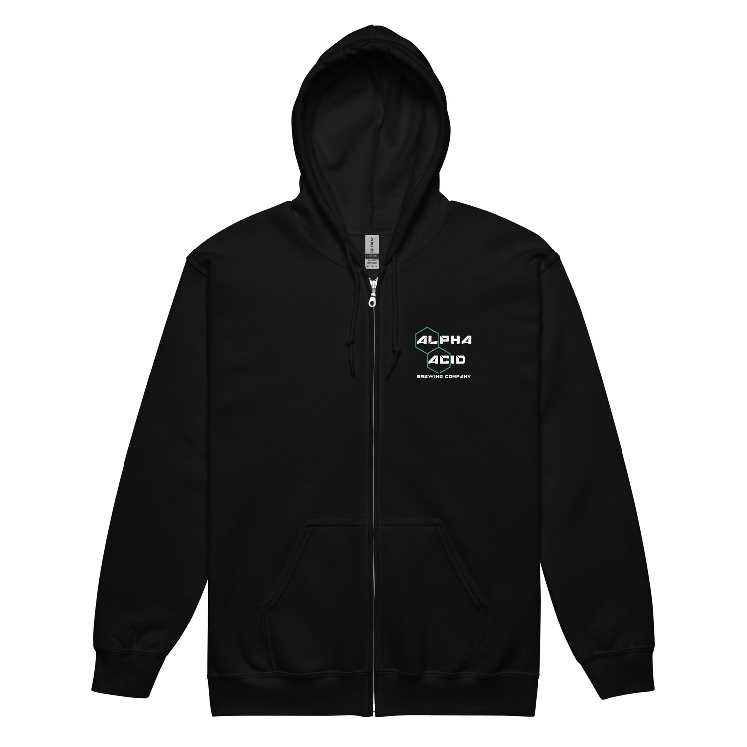 Alpha Acid logo zip hoodie