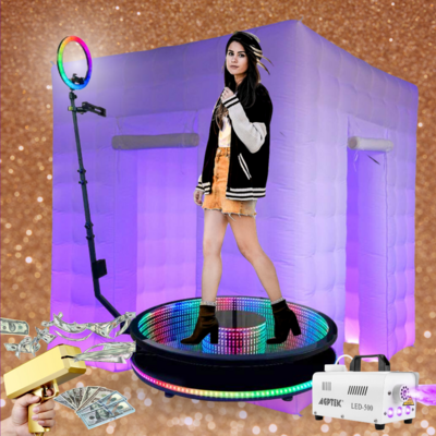 360 LED Photo Booth - 4 hours (Gold)