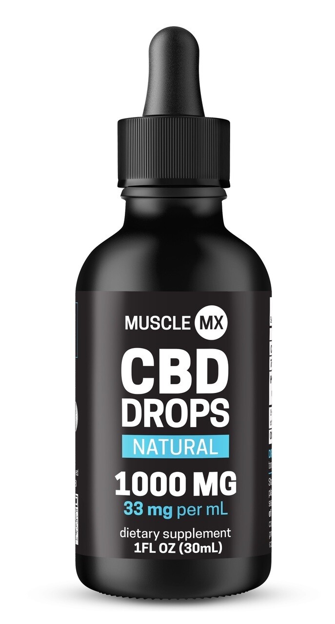 Muscle MX CBD Drops Natural 1000 MG 1 Fl ounce