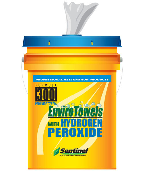 EnviroTowels with Hydrogen Peroxide, 290 wipes/bucket by Sentinel