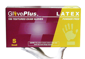 GlovePlus Ivory Latex Exam Powder Free Disposable Gloves - Large