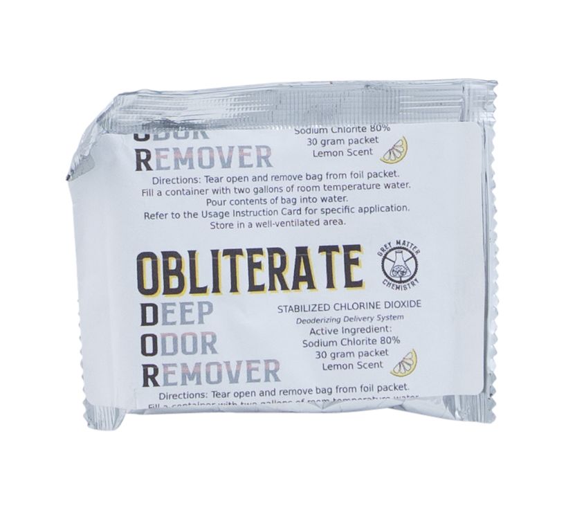 Grey Matter Chemistry Obliterate Powdered Deodorizer, Lemon, 30g pack