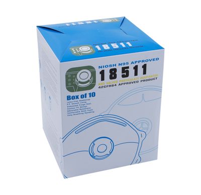 NIOSH Approved N95 Particulate Mask w/Exhale Valve, 10pcs/bx