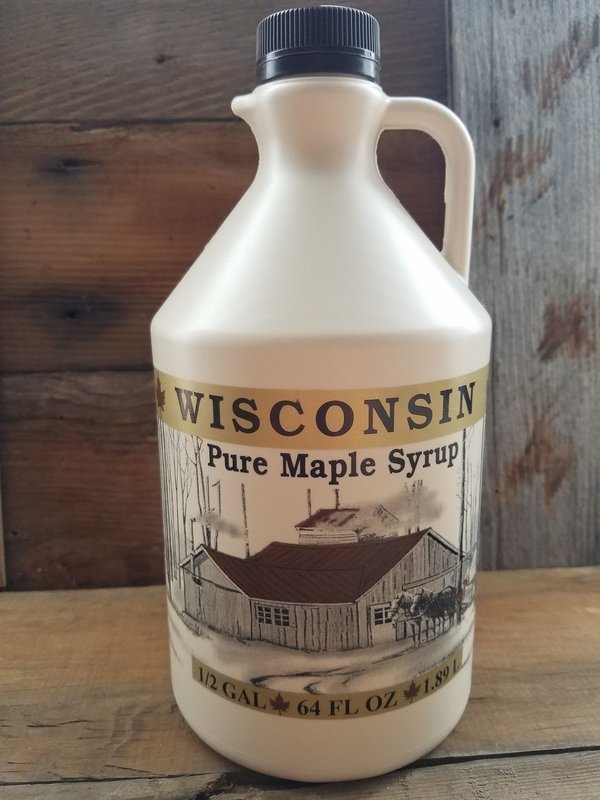 Pure Wisconsin Maple Syrup, 1/2 Gallon / 64 FL OZ