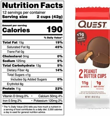 Quest Peanut Butter Cups (1 Bar)