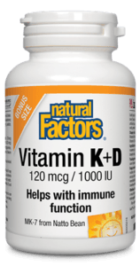 Natural Factors Vitamin K + D 120 mcg / 1000 IU