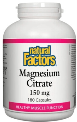 Natural Factors Magnesium Citrate 150mg 180 Capsules