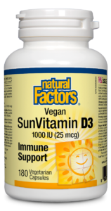 Natural Factors Vegan SunVitamin D3
1000 IU