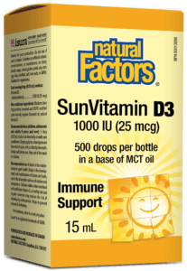 Natural Factors SunVitamin D3 Drops
1000 IU