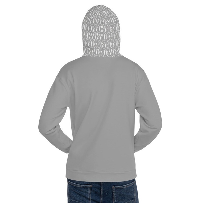 Doe Jones Gray Monogram All-Over Print Hoodie - product view 2