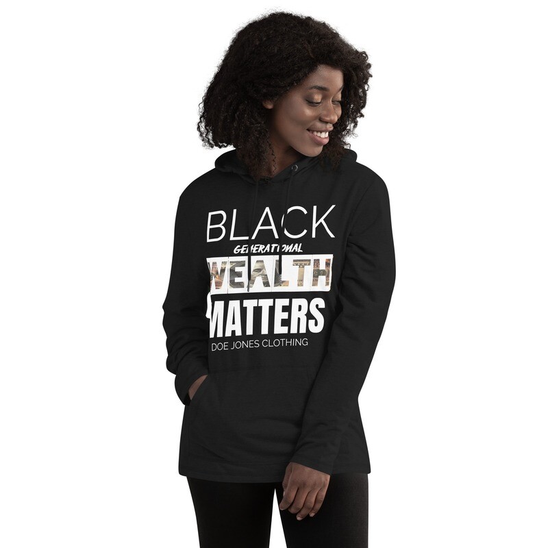 Doe Jones Black Wealth Matters Lightweight Hoodie - product view 2