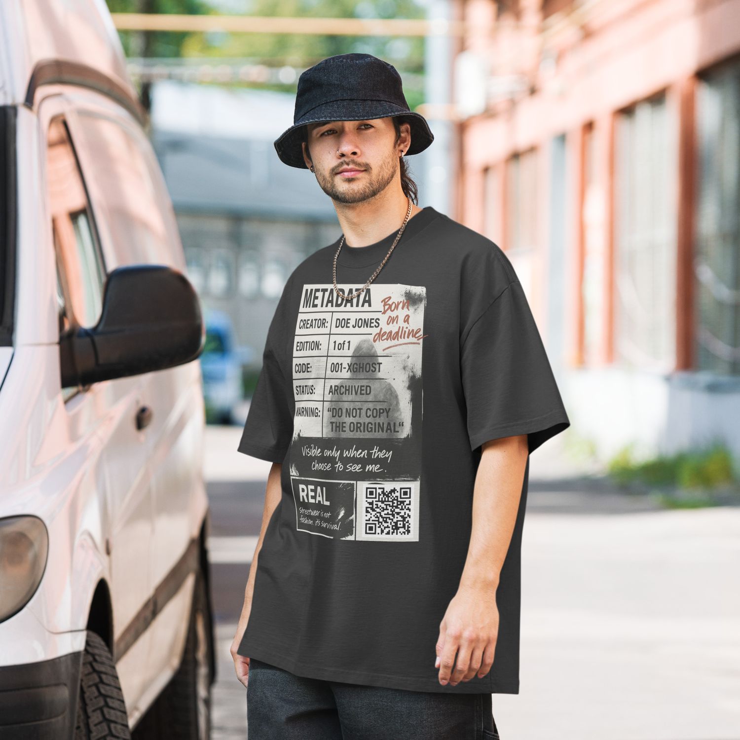 Meta Data Oversized faded t-shirt