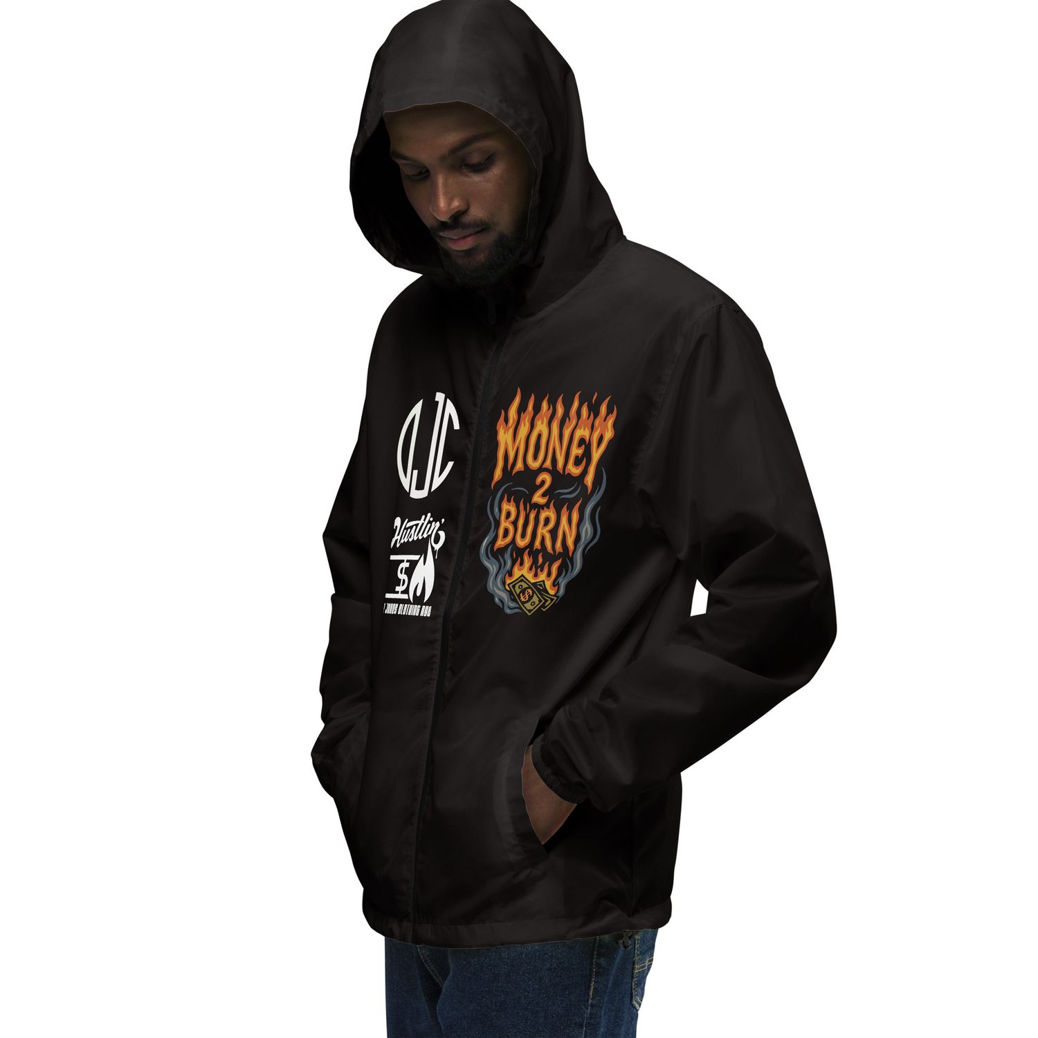 Money 2 Burn lightweight zip up windbreaker