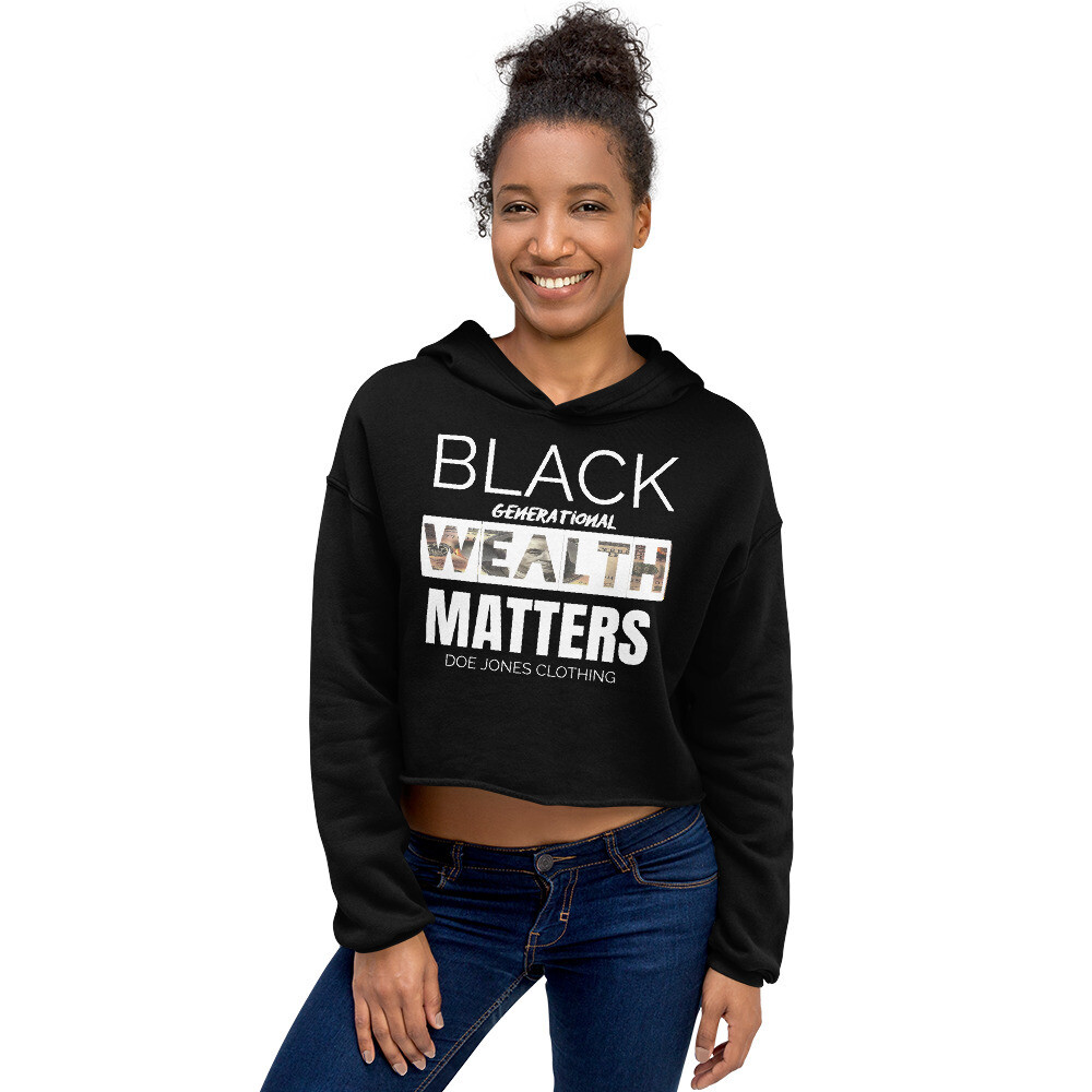 Doe Jones Black Wealth Matters Cropped Hoodie