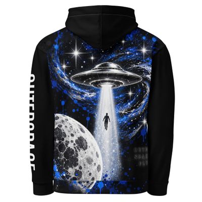 Doe Jones Outer Space Fly UFO Galaxy Cotton Hoodie - product view 2