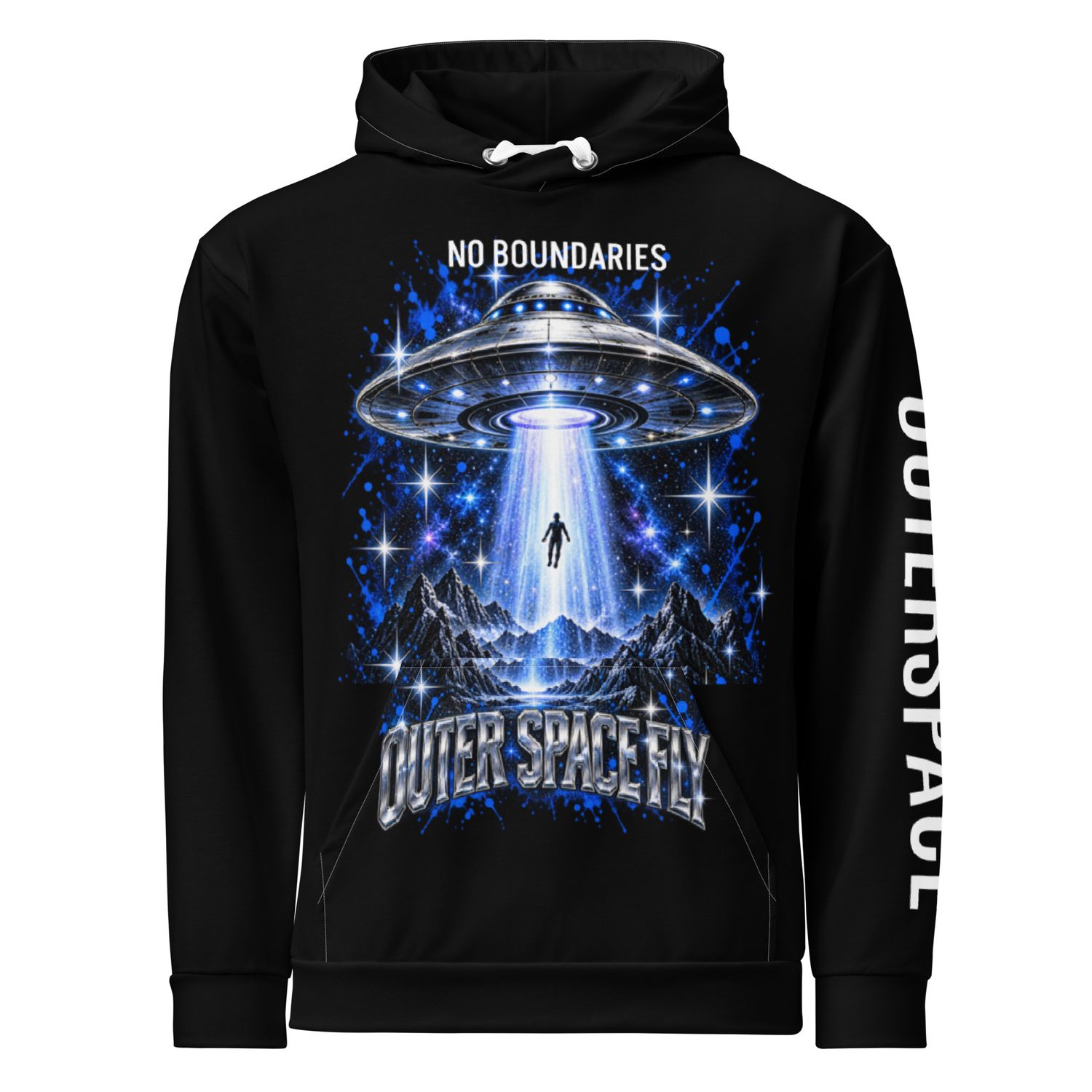 Doe Jones Outer Space Fly UFO Galaxy Cotton Hoodie