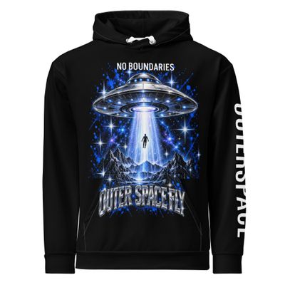 Doe Jones Outer Space Fly UFO Galaxy Cotton Hoodie