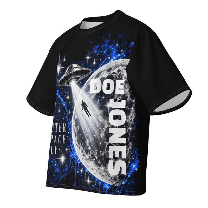 Doe Jones Outer Space Fly Oversized UFO Graphic T-Shirt - product view 2
