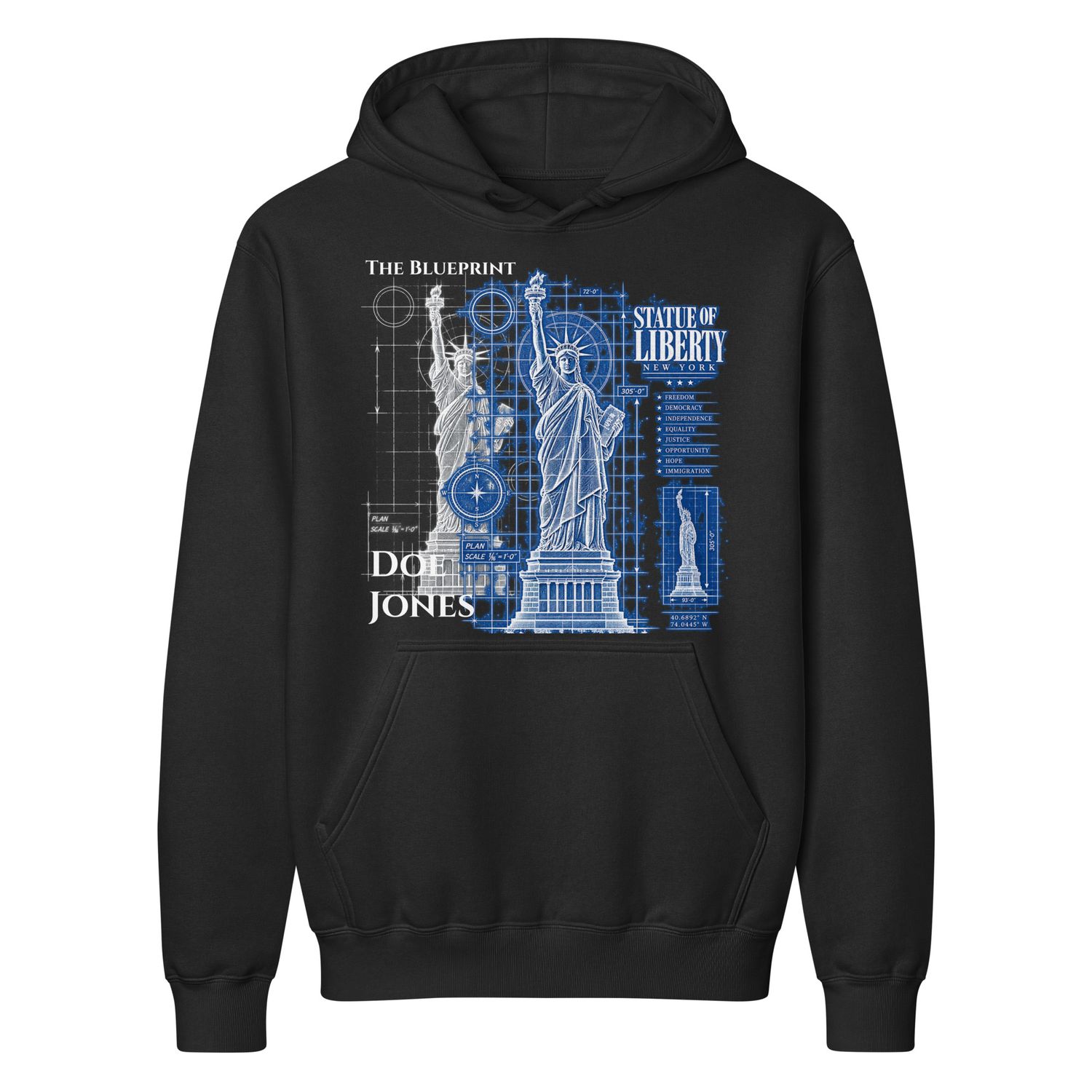 Doe Jones The Blueprint Statue of Liberty Hoodie