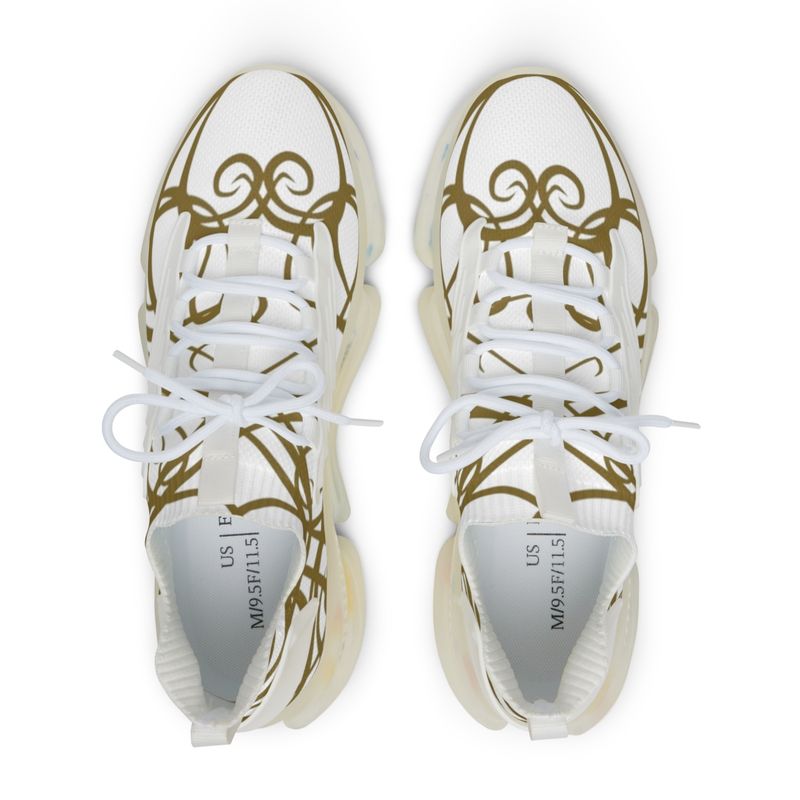 Gold Zeba Mesh Sports Sneakers