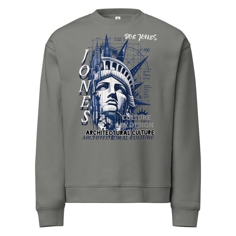 Doe Jones Culture By Design NYC Blueprint Relaxed Crewneck Sweatshirt