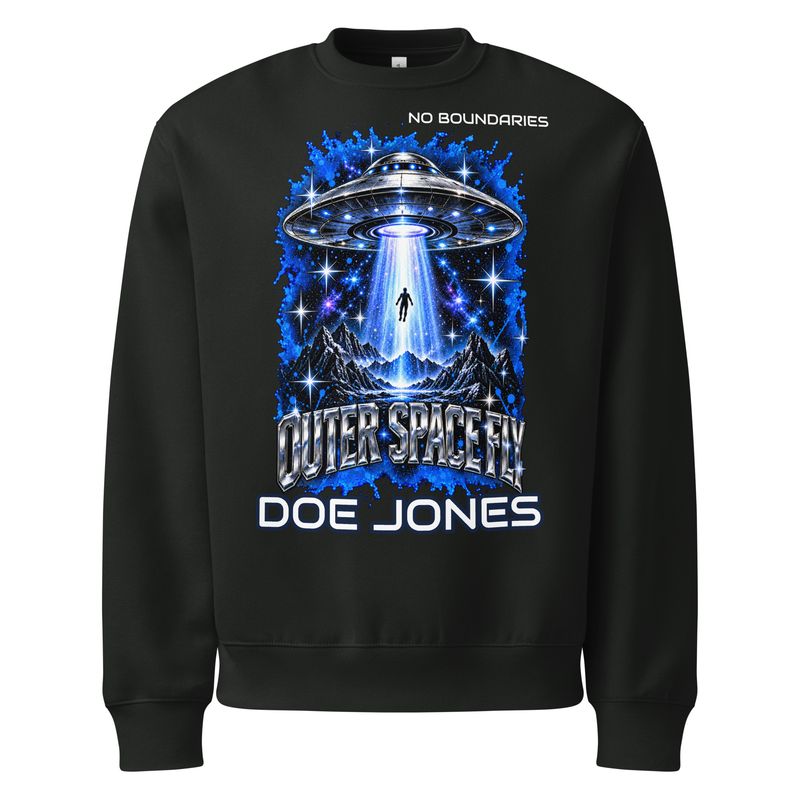 Doe Jones No Boundaries Outer Space Fly Oversized Sweatshirt