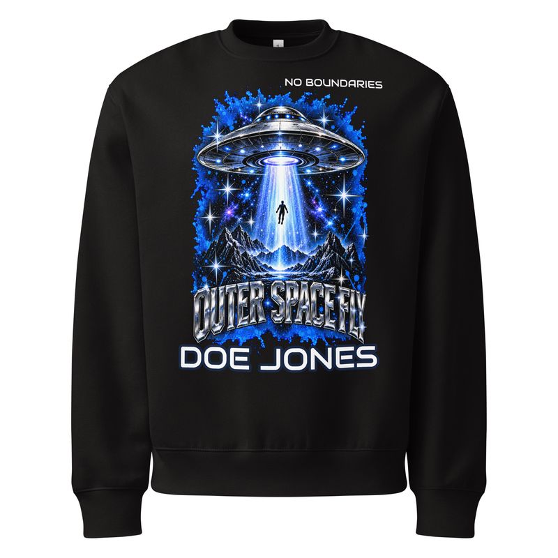 Doe Jones No Boundaries Outer Space Fly Oversized Sweatshirt