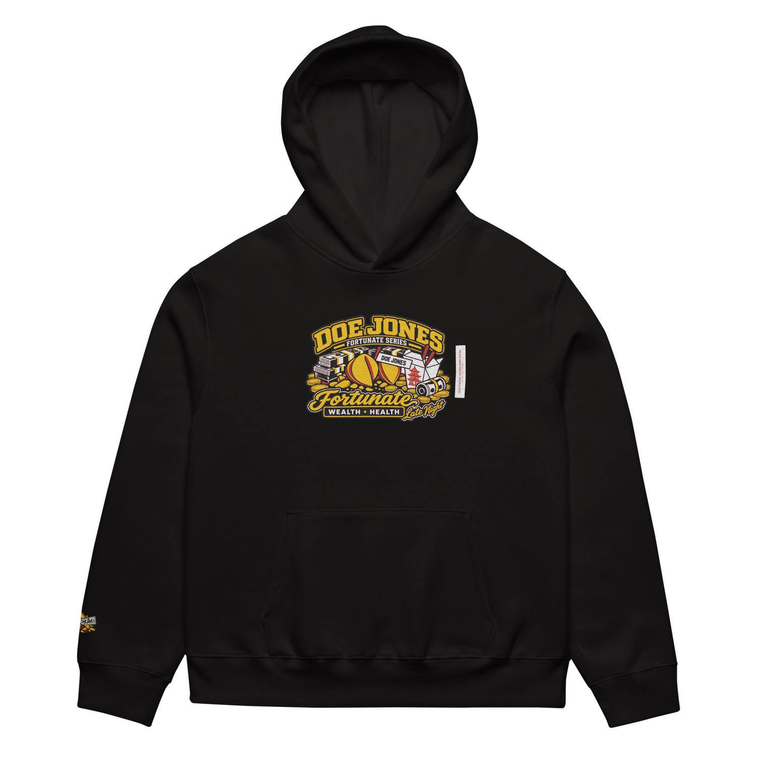 Doe Jones Fortune Embroidered Oversized Heavyweight Hoodie