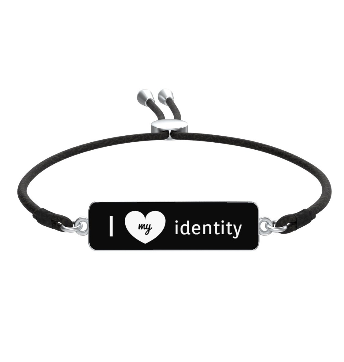Identity Rectangular Embellished Silver Bracelet Identity Rectangular Embellished Silver Bracelet