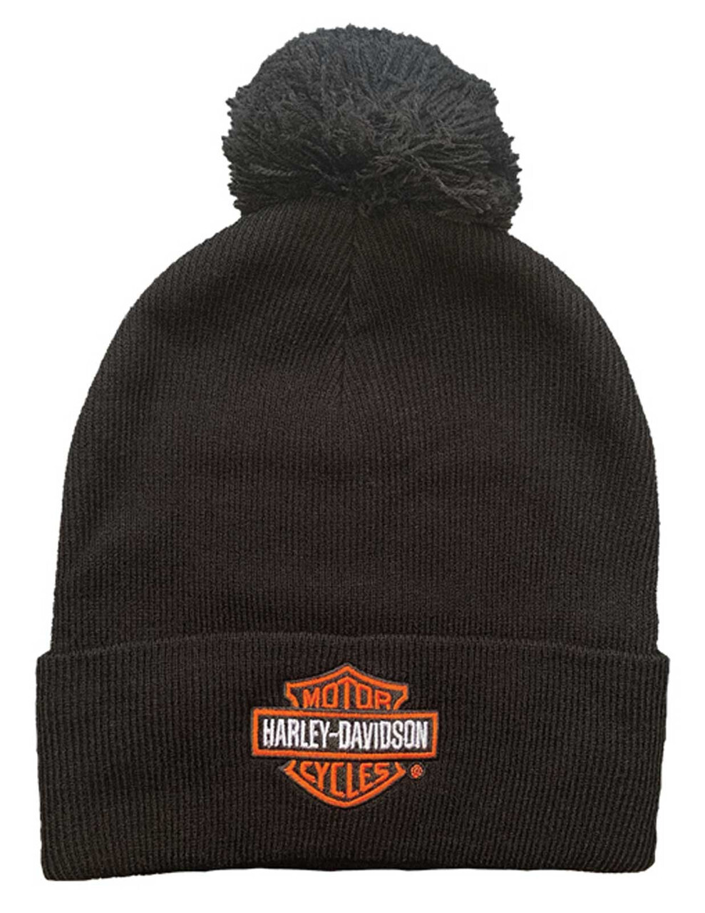 Harley-Davidson  Embroidered Bar &amp; Shield Logo Pom Cuff Beanie Hat 5029009003