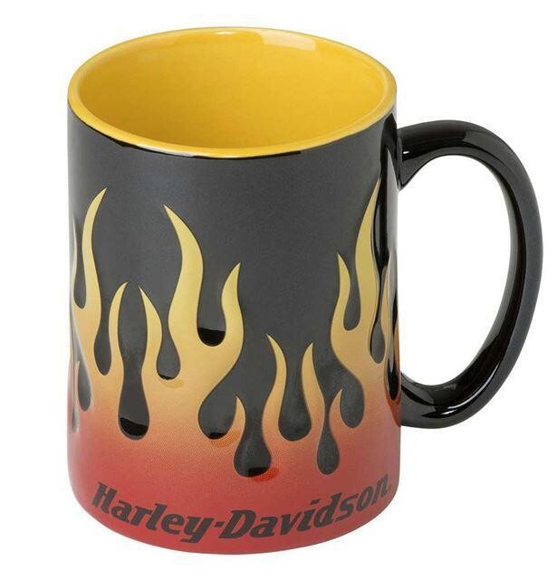Harley-Davidson Core Sculpted Flames Coffee Mug, 15 oz. - Black 661154986048