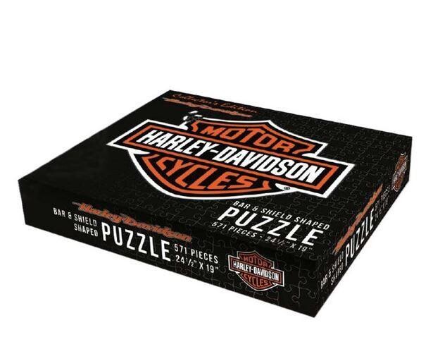 Harley-Davidson Bar &amp; Shield Logo Shaped Puzzle - 571 Pieces, 24.5 x 19 in 722969060665